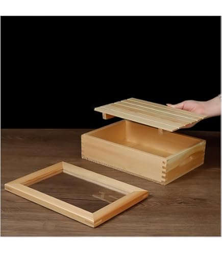 Amazon.co.jp: Cutdred ネタ箱 木製 寿司 刺身 保存容器 目皿 アクリル