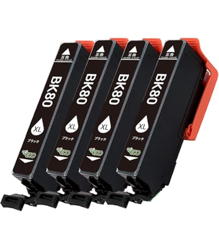 Amazon.co.jp: Epson用 IC80L 互換インク ICBK80L インクカートリッジ