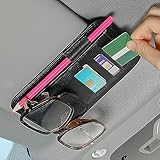 [JASDESIGN] 車用 サンバイザーポケット サンバイザーカード入れ メガネホルダー サングラス クリップ ペン差し カー用品 JM-297 (ブラック)