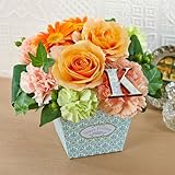 【日比谷花壇】誕生日 HAPPY BIRTHDAY イニシャルアレンジメント「K」 オレンジ系
