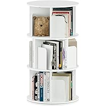 ✨大人気✨ 本棚 回転式本棚 大容量 紙が入る高さ 漫画絵本棚 Amazon｜APPOLYN本棚 回転式本棚 3段 大容量 ラック 直径40CM*高さ97CM