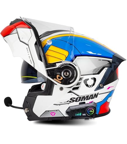 Amazon.co.jp: Bluetoothフルフェイスヘルメット バイクヘルメット