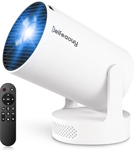 FATORK Mini Projector, 5G WiFi 6 Bluetooth Short Throw Projector