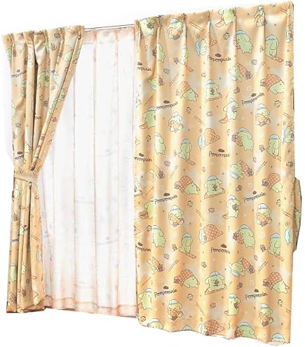 Amazon｜サンリオ(SANRIO) ポムポムプリン 2級 遮光 遮熱 カーテン 幅