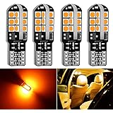 DuaBhoi T10 LED 爆光 キャンセラー 内蔵 高輝度 無極性 ポジションランプ ルームランプ ポーチライト ナンバー灯 サイドウインカー 車検対応 24SMD 3030LEDチップ 4個 アンバー