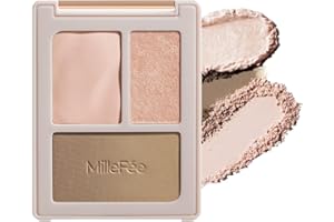 ミルフィー チート顔コントゥアパレット (04 しのばせベージュ) ハイライト シェーディング マットハイライト ラメなし ノーズシャドウ 立体感 小顔 MilleFee (マット/ツヤ)