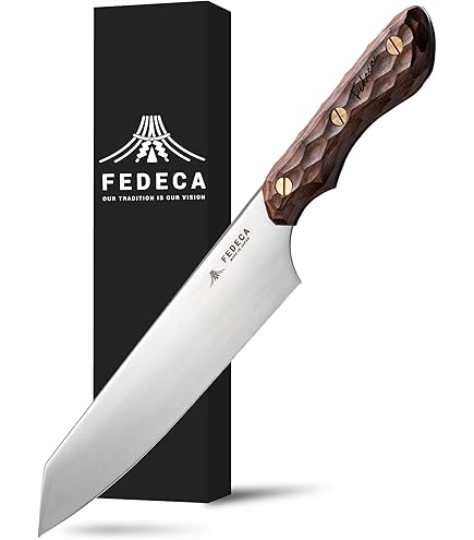 Amazon.co.jp: FEDECA 000987 (名栗ブラウン)三徳包丁 小（積層強化木