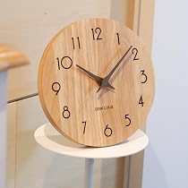 Amazon.co.jp: 置き掛け兼用時計 22cm 木製 掛け時計 置き時計 無垢の