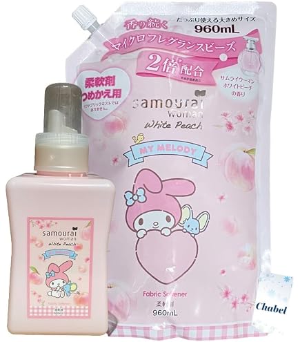 マイメロディ・サムライウーマン・ホワイトピーチセット Amazon | サムライウーマン柔軟剤 ホワイトピーチの香り 本体つめかえ