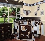 SISI Baby Boy Boutique - Blue Bear and Moon 13 PCS Crib Bedding by Sisi [並行輸入品]