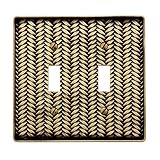AmerTac 89TTABL Weave Cast Metal Double Toggle Wallplate, Antique Brass [並行輸入品]
