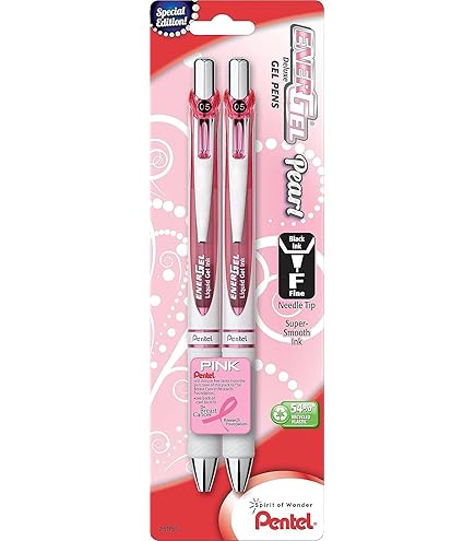 Pentel ENERGEL Clena 0,5 Mm Kugelschreiber – 5er Pack Schwarze Tinte, Klassisches Pink