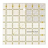 Lovoski 裁縫用　定規　工芸作りパーツ　スクエア　シェイプ　グリッド　アクリル　キルティングテ　ンプレート　パッチワーク　ルーラー　16.5x16.5センチメートル