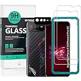 IBYWIND ガラスフィルム Asus Rog Phone 6 5G/Phone 6 Pro 5G（6.78インチ）用スクリーンプロテクター 強化ガラス2枚 カメラレンズプロテクター1枚 裏当てカーボンファイバーフィルム1枚 [指紋読み取り 取り付