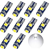 T5 LED ホワイト メーター球/パネル球/エアコン球 拡散 3030SMD ３連 高輝度 12Ｖ 車用 バイク用 LED電球 ダッシュボード メーター インパネ エアコンパネル ルーム (10個セット)