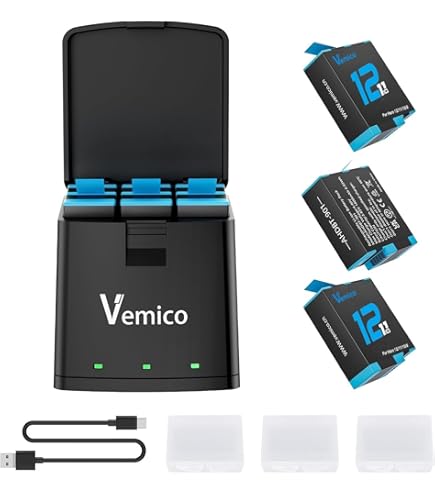 Amazon | Adaptom GoProに適用 Hero 12 Hero 11用3個バッテリー