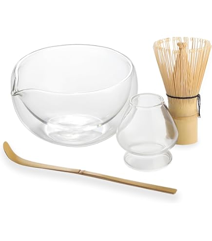 Amazon | ガラス片口茶碗セット お点前 抹茶道具 茶道具 茶碗 透明茶筅