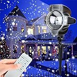 LightInTheBoxクリスマス降雪LEDプロジェクタライトTofu回転防水ホワイトスノーフレークFairy Landscape投影ライトwithワイヤレスリモートforアウトドア