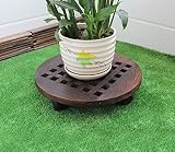 フラワースタンドプーリー全体の服ソリッドウッド植木鉢トレイポットラックリビングルーム屋内屋外バルコニーパティオ工場盆栽装飾フレーム (サイズ さいず : 25センチメートル)