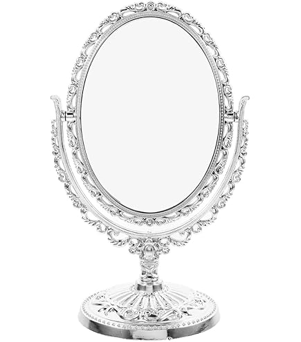 Amazon｜Smiti アンティーク 卓上 ミラー シルバー 楕円形｜ミラー・鏡
