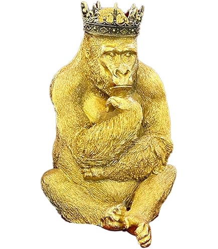 ゴリラ 91cm ゴールド オブジェ 特大 置物 コング オーナメント リアル