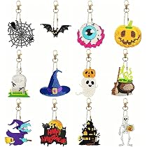 Amazon.co.jp: ダイヤモンドアートキーホルダー 12 個 ハロウィン