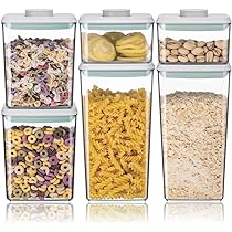 Ankou Airtight Pop Cereal Containers (Set) - 3300ml (3.5qt) Food Storage With Scoop - Stackable Kitchen Canisters - View #12