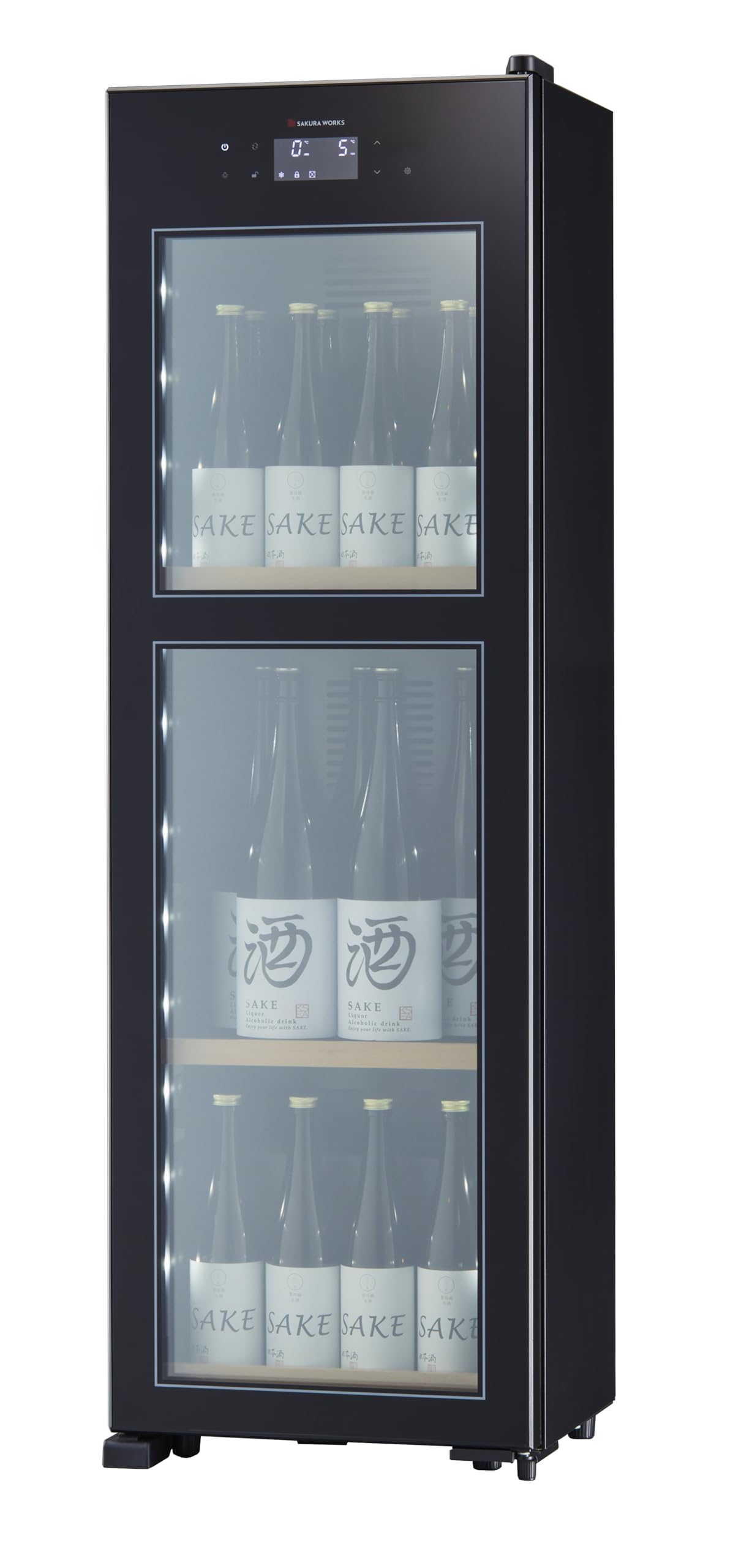 さくら製作所 ZERO CHILLED ワインセラー 日本酒セラー 20本収納 コンプレッサー式 2温度管理 0℃ OSK20-B (ブラック) - 1