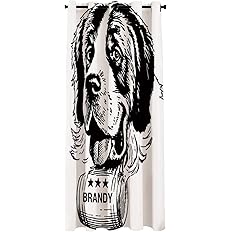 Amazon 人の洞窟の装飾 間仕切り断熱エコスクリーン 100 250cm ブランデーウイスキー星レトロ装飾の樽を転がすセントバーナードのスケッチ リビング階段の断熱に 階段 目隠し のれん のれん オンライン通販