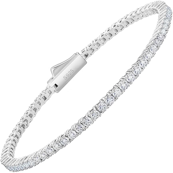 Amazon.co.jp: KRKC&CO モアッサナイト テニスブレスレット:2mm