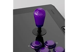 Qanba アケコン 楕円形 ナスレバー トップ ボール クァンバ アーケード ボタン ビデオゲーム カスタム トップボール DIYキット カッコイイ アメリカンタイプ レバートップ アーケード コントローラー (ナスレバー, クリア紫 (Clear