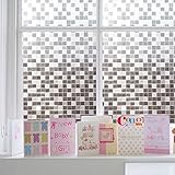 目隠しシート モザイクタイル模様仕上げ　ガラスフィルム ホーム　キチン　会議室　オフィス　飾りフィルム　 再利用可能　飛散防止　断熱/紫外線カット プライバシー窓用フィルム　DIYアイテム45*200