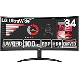 LG ウルトラワイドモニター 34WR50QC-B / 34インチ / UltraWide/WQHD(3440×1440) / 湾曲 / 100Hｚ / FreeSync/アンチグレア / HDR10 / DisplayPort/HDMI/チルト対応