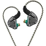 NICEHCK NX7 カナル型イヤホン バランスドアーマチュア型ドライバー4基+2DD(複合カーボンナノチューブダイナミック) + 1セラミック振動板ドライバー 片側に7基のドライバーユニット 2pinリケーブル着脱式 ハイブリット 耳掛け式3.5mm L型プラグ 高音質 高遮音性 高解像度 HIFI ハイファイ 錫メッキ銅ケーブル付属 IEM (マイクなし, 青)