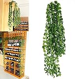 観葉植物 アイビー 壁掛けインテリアグリーン 造花 人工藤 アンティーク 吊り下げ藤 12本