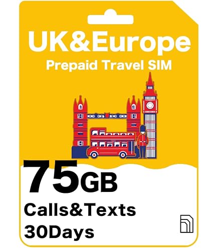 TSIM Europe Travel SIM Card - 30 Days, 18GB High-Speed Data & Unlimited Calls/Text In 30+ Countries (UK, France, Germany, Italy Etc.)