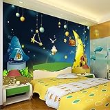 lhdlily 3d壁紙壁画壁ステッカーThickeningカスタム子供の部屋の背景幕Universe Star男の子と女の子寝室テーマ LHDLily-3629845032
