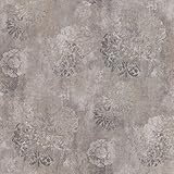 Beacon House 284-54211 Misumi Distressed Medallion Wallpaper, Silver [並行輸入品]