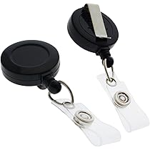 C-Line Retractable ID Badge Reels - 30 Inch Cord With Belt Clip & Snap-On Strap, 25-Pack Black