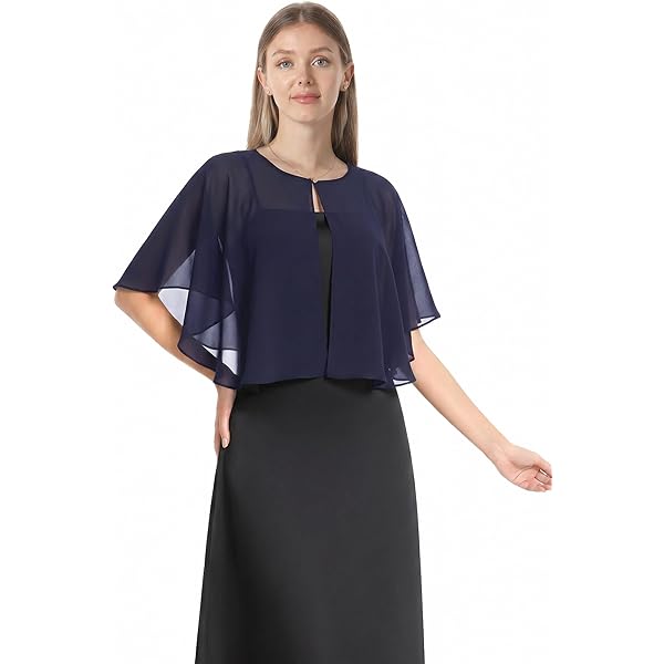 Amazon | Hotshawl カプレット レディース シフォン ケープ ショール