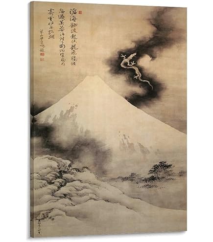 Amazon.co.jp: 葛飾北斎 富士越の龍図 （不二越の龍）絶筆 60x23