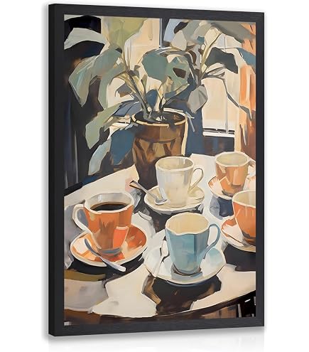 Artko Stampa artistica da parete con cornice, motivo cottage costiero
