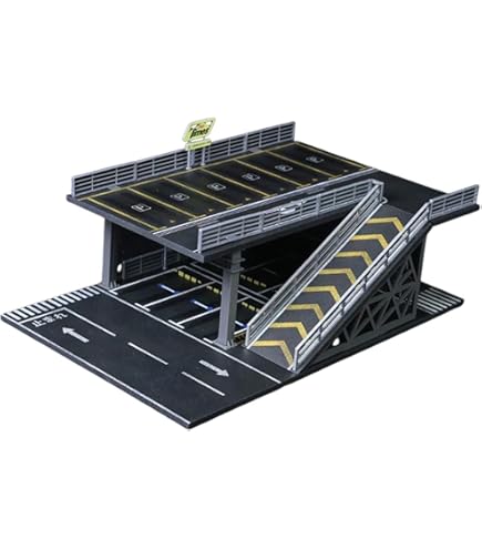 Amazon.co.jp: P Prettyia 1/64スケール 駐車場ジオラマ ミニ駐車場 2