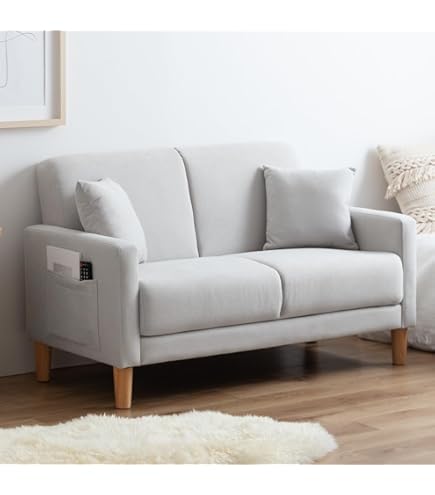 Amazon｜ソファー 2人掛け ソファ 収納付き クッション4個付き 金属脚