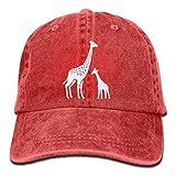 大人 デニム キャップジラフ キリン モー モー アニマル柄 デザイン 今季最新 スポーツ ハット ストーリート系 紫外線対策 日よけ 小顔効果 プリント付き 無地 レッド