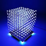 サインスマー （SainSmart）3D LightSquared DIYキット8x8x8 5mm LEDキューブホワイトLED青色スクエア音楽MP3ランプ