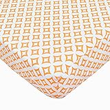 TL Care 100% Cotton Percale Fitted Crib Sheet, Orange Tweedle Tee Tile by TL Care