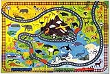KC CUBS Playtime Collection Animal Safari Road Map Educational Learning and Game Area Rug Carpet for