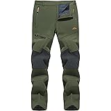 [TACVASEN] アウトドア 登山パンツ メンズ 秋冬 ソフトシェルパンツ 防寒ズボン 撥水 裏起毛パンツ ハイキング 裏フリース 多機能ロング スキー