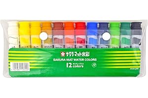 サクラクレパス 絵の具 マット水彩 ポリチューブ入り 12色シース入り MW12PF